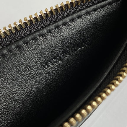 TRIOMPHE 9 WALLET TWO-IN-ONE BLACK CALFSKIN