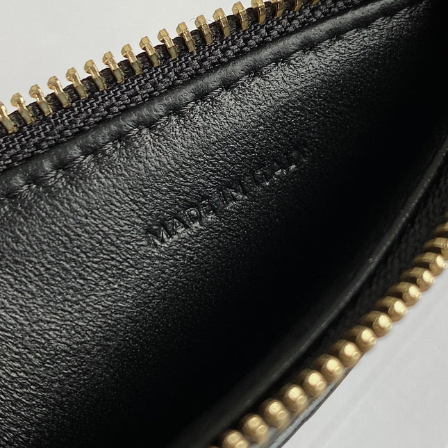 TRIOMPHE 9 WALLET TWO-IN-ONE BLACK CALFSKIN