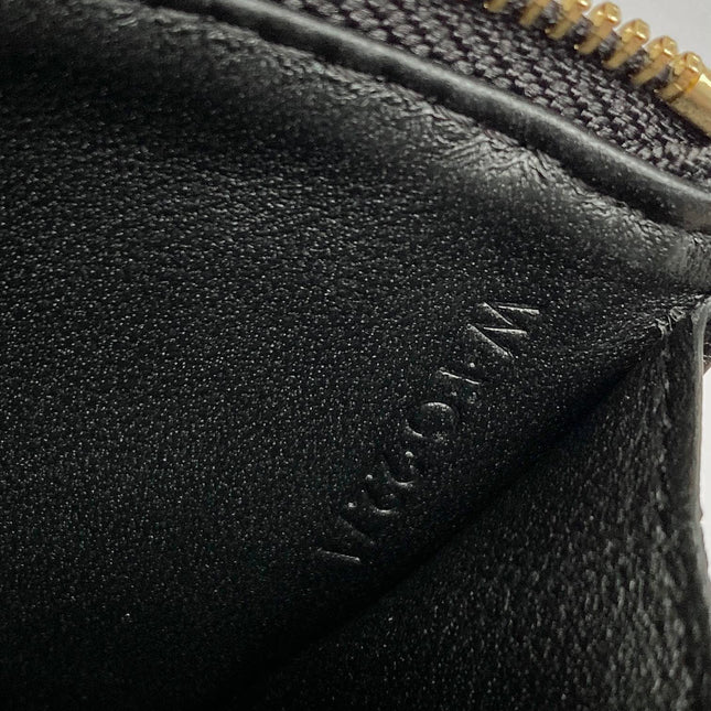 TRIOMPHE 9 WALLET TWO-IN-ONE BLACK CALFSKIN