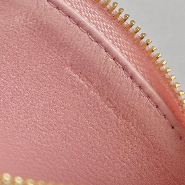 TRIOMPHE 9 WALLET TWO-IN-ONE PINK PASTEL CALFSKIN