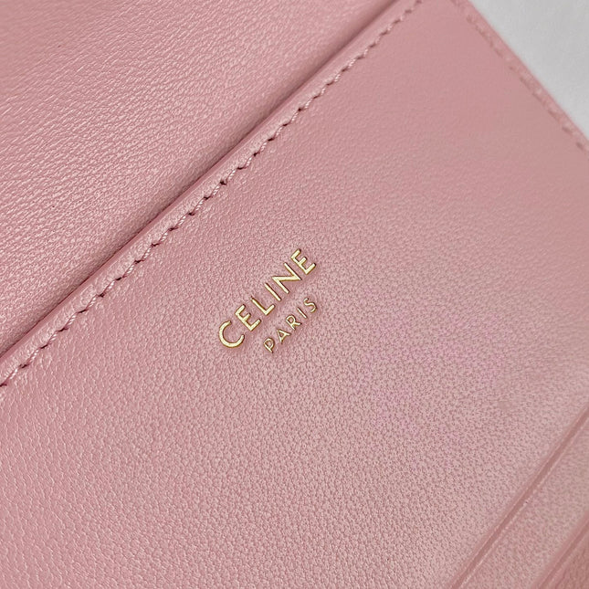 TRIOMPHE 9 WALLET TWO-IN-ONE PINK PASTEL CALFSKIN