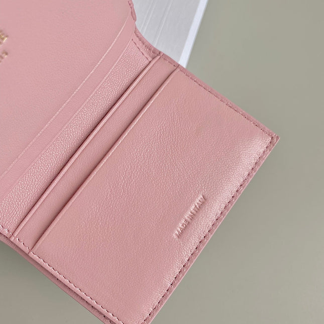 TRIOMPHE 9 WALLET TWO-IN-ONE PINK PASTEL CALFSKIN