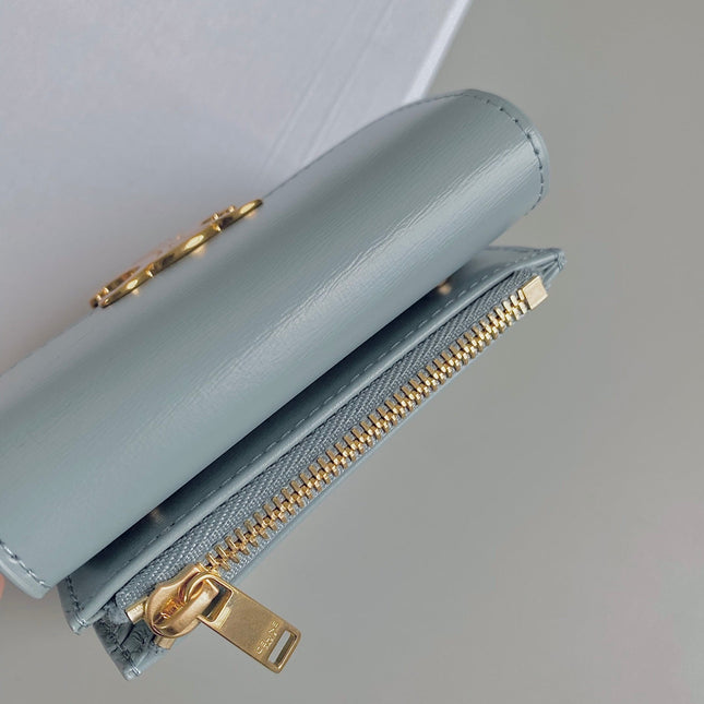 TRIOMPHE 9 WALLET TWO-IN-ONE GLACIER BLUE CALFSKIN