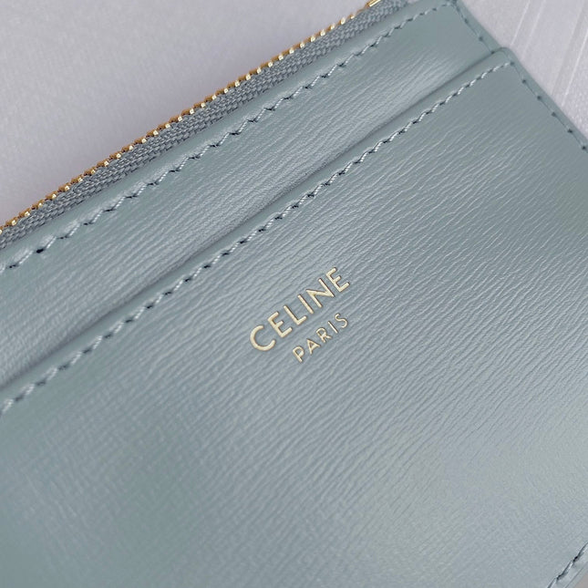 TRIOMPHE 9 WALLET TWO-IN-ONE GLACIER BLUE CALFSKIN