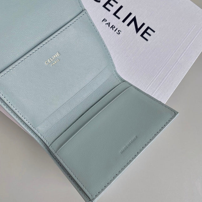 TRIOMPHE 9 WALLET TWO-IN-ONE GLACIER BLUE CALFSKIN