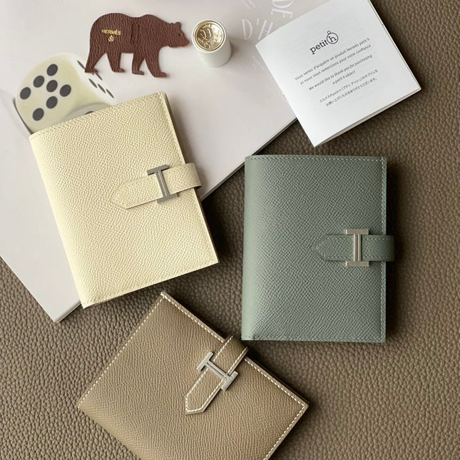 HM MINI BEARN WALLET 10.5 EPSOM SILVER HARDWARE