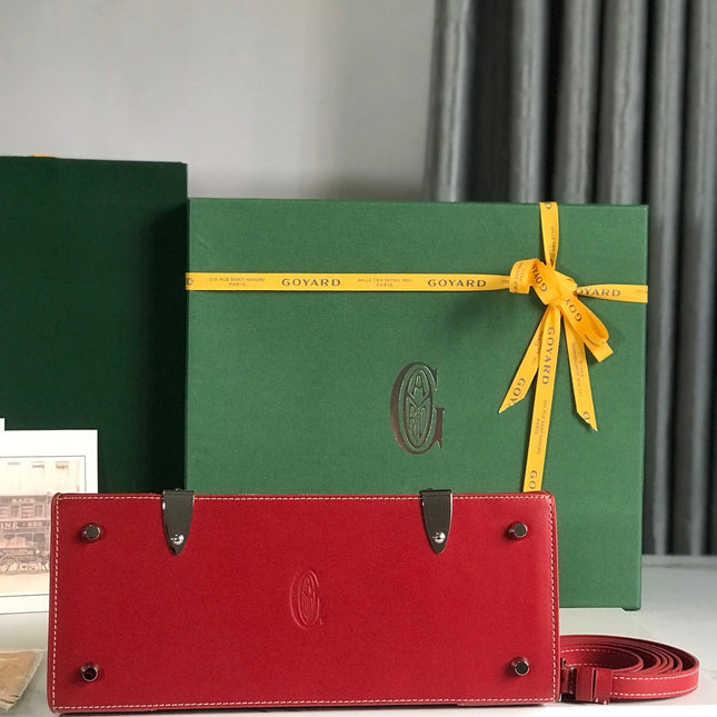 SAÏGON PM BAG 28 IN PERSIAN RED GOYARDINE CANVAS AND CALFSKIN