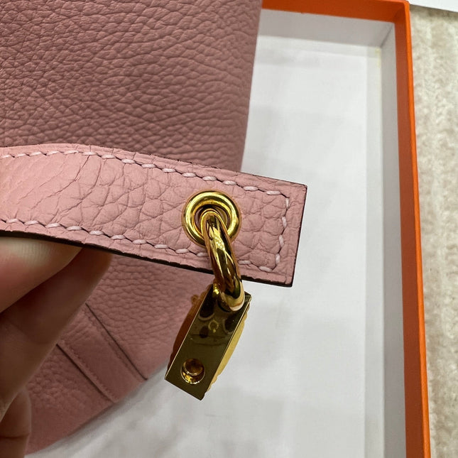 HM PICOTIN LOCK 18 BABY PINK CALFSKIN