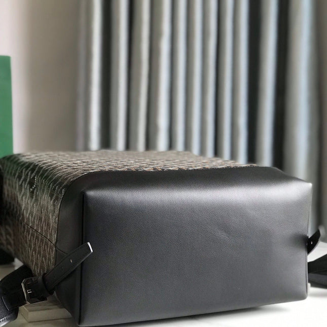 CISALPIN BACKPACK 43 IN BLACK GOYARDINE CANVAS AND CALFSKIN