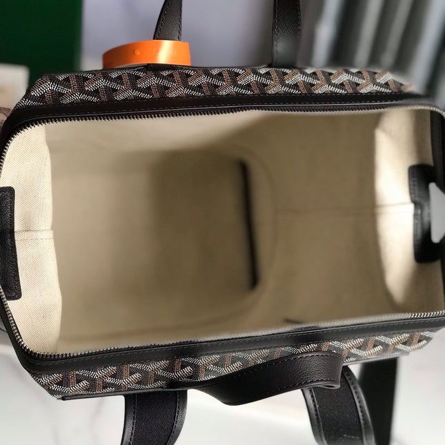 CISALPIN BACKPACK 43 IN BLACK GOYARDINE CANVAS AND CALFSKIN