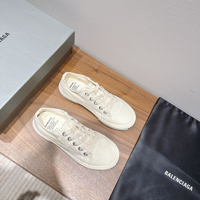 BALENCIAGA 25S SNEAKER IN CREAM WHITE CANVAS