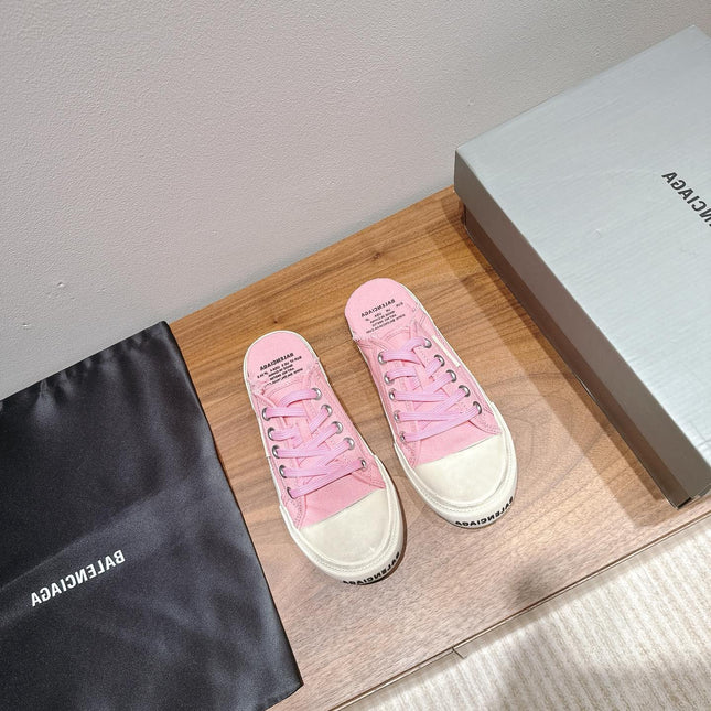 BALENCIAGA 25S SPORT CLOGS IN PINK CANVAS