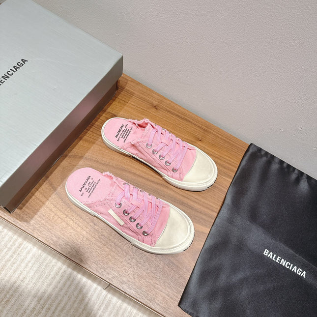 BALENCIAGA 25S SPORT CLOGS IN PINK CANVAS
