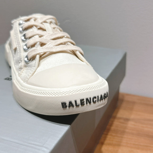 BALENCIAGA 25S SPORT CLOGS IN CREAM WHITE CANVAS
