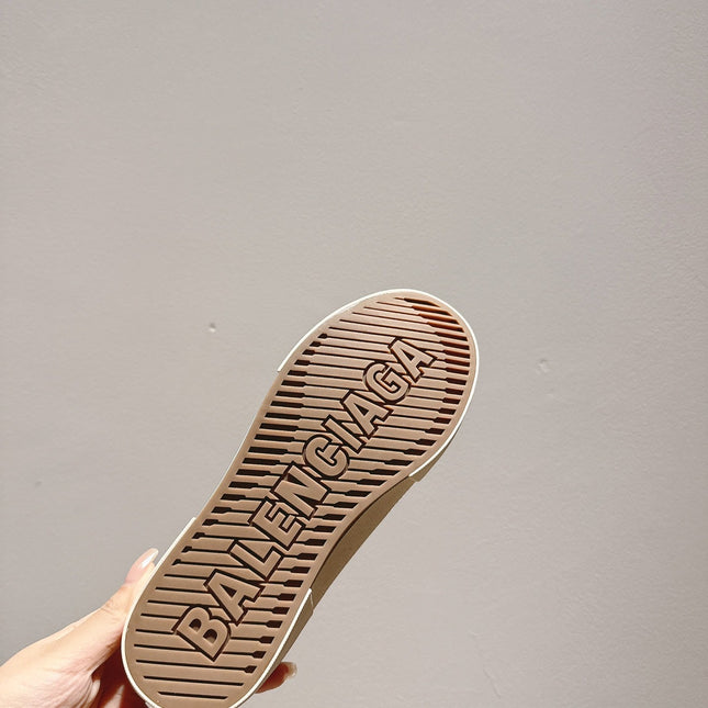 BALENCIAGA 25S SPORT CLOGS IN CREAM WHITE CANVAS