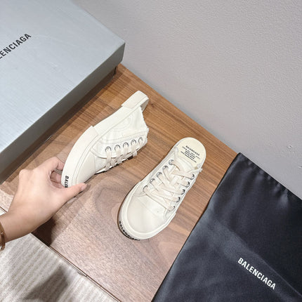 BALENCIAGA 25S SPORT CLOGS IN CREAM WHITE CANVAS