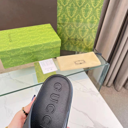 PLATFORM SANDALS IN BLACK MONOGRAM IMPORTED TPU