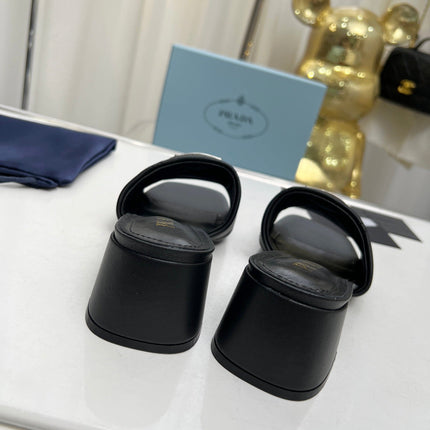 PRA EMBROIDERED SANDALS 45 BLACK LAMBSKIN