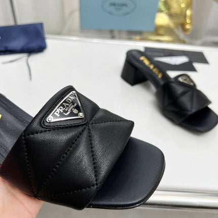 PRA EMBROIDERED SANDALS 45 BLACK LAMBSKIN