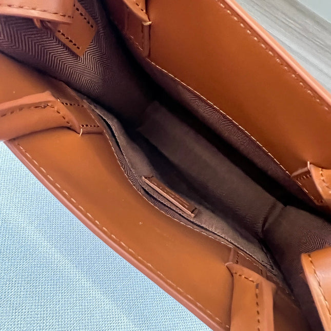 STANDARD A5 TOTE BAG IN BRONZE BROWN CALFSKIN