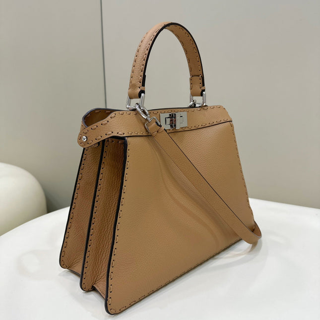 PEEKABOO ISEEU 33 IN CIDER BROWN GRAINED CALFSKIN SILVER HARDWARE