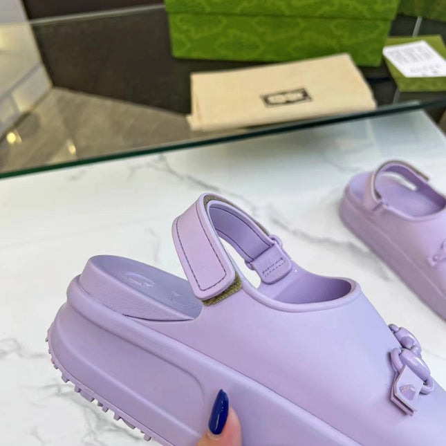 HORSEBIT FLATFORM SANDAL 5 CM IN PASTEL PURPLE IMPORTED TPU