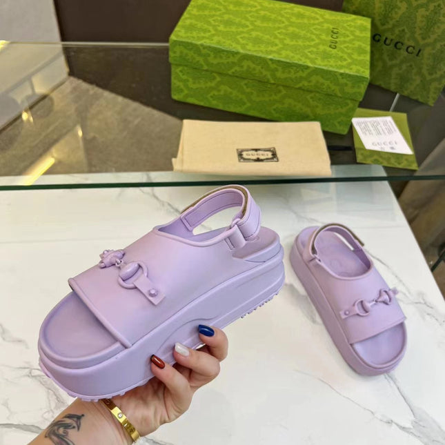 HORSEBIT FLATFORM SANDAL 5 CM IN PASTEL PURPLE IMPORTED TPU