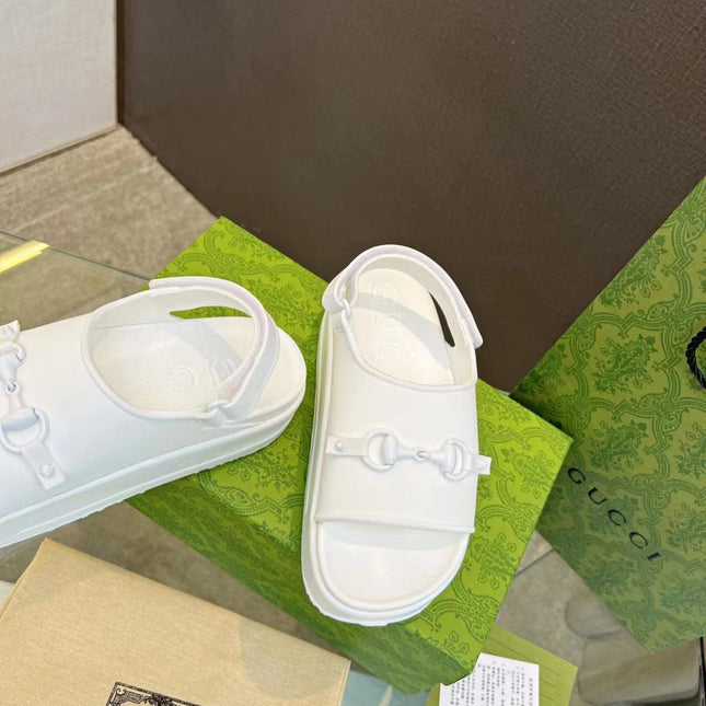 HORSEBIT FLATFORM SANDAL 5 CM IN WHITE IMPORTED TPU