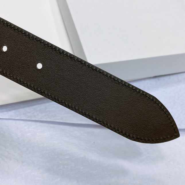 CL LARGE 35 MM BELT IN CHOCOLATE BROWN SUEDE GOLD HARDWARE