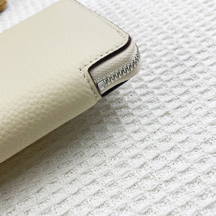 HM SILK'IN CLASSIC WALLET 20 WHITE GRAINED CALFSKIN