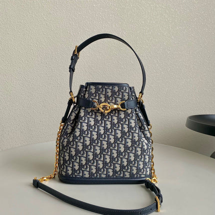 MEDIUM C'EST 24 IN BLUE CD-EMBOSSED OBLIQUE JACQUARD