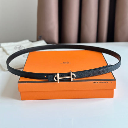 HM GAMMA BUCKLE & REVERSIBLE BLACK LEATHER STRAP 13MM COPPER HARDWARE