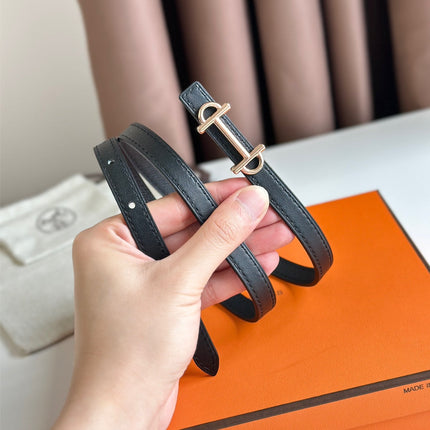 HM GAMMA BUCKLE & REVERSIBLE BLACK LEATHER STRAP 13MM COPPER HARDWARE