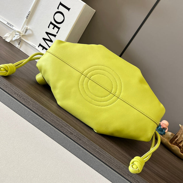 PASEO DUMPLING 31 BAG IN NEON YELLOW NAPPA CALFSKIN