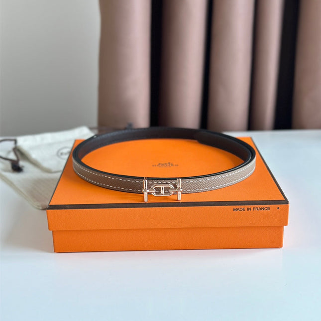 HM ANCRE BUCKLE & REVERSIBLE BLACK AND KHAKI BROWN LEATHER STRAP 13MM COPPER HARDWARE