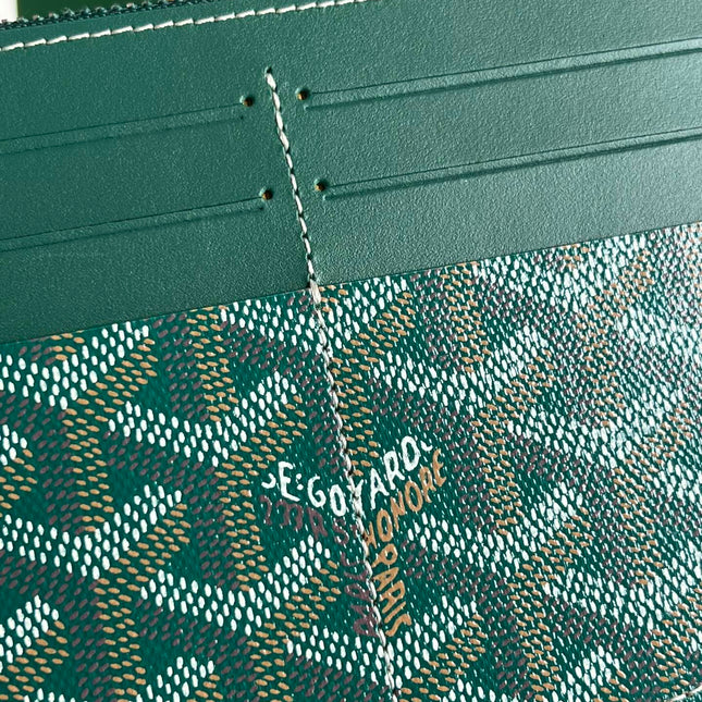 INSERT LOUISE 21 IN GREEN GOYARDINE CANVAS