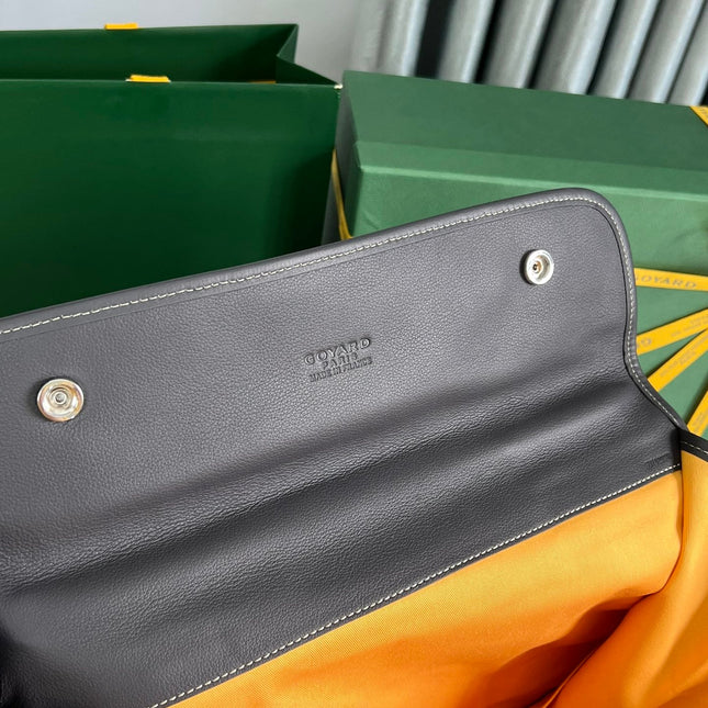 SAINT LÉGER BACKPACK 35 IN BLACK GOYARDINE CANVAS AND CALFSKIN WITH CARTOON PATCH