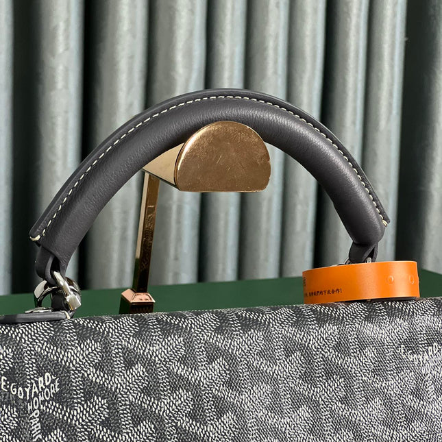 SAINT LÉGER BACKPACK 35 IN BLACK GOYARDINE CANVAS AND CALFSKIN WITH CARTOON PATCH