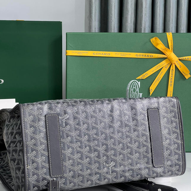 SAINT LÉGER BACKPACK 35 IN BLACK GOYARDINE CANVAS AND CALFSKIN WITH CARTOON PATCH