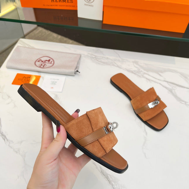 Giulia Sandal Tan Suede Tan Calfskin