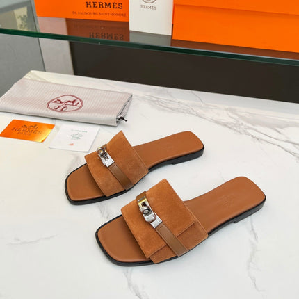 Giulia Sandal Tan Suede Tan Calfskin