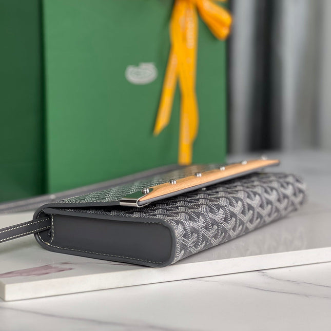 MONTE-CARLO PM CLUTCH 25 IN GRAY GOYARDINE CANVAS