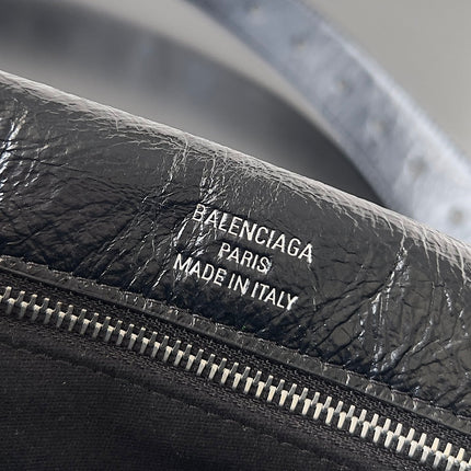 BB SOFT FLAP BAG 25 IN BLACK PEACH CALFSKIN SILVER HARDWARE