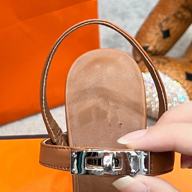 Glamour 75 Sandal Brown Leather