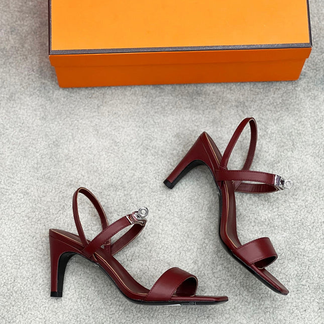 Glamour 75 Sandal Red Brown Leather