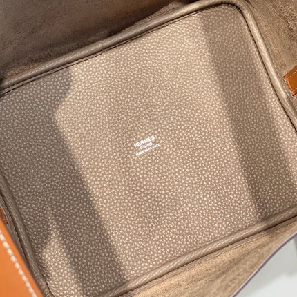 HM PICOTIN LOCK 22 ASH BROWN CALFSKIN