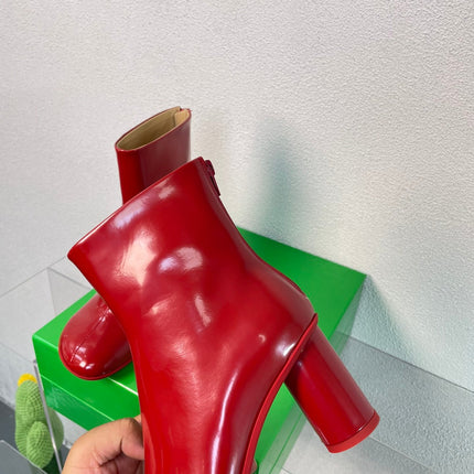 ATOMIC ANKLE BOOT IN RUBY RED CALFSKIN 75 MM