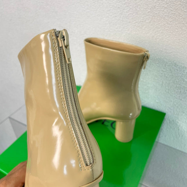 ATOMIC ANKLE BOOT IN KHAKI TAN CALFSKIN 75 MM