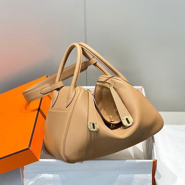 HM LINDY 30 BAG CAMEL CALFSKIN