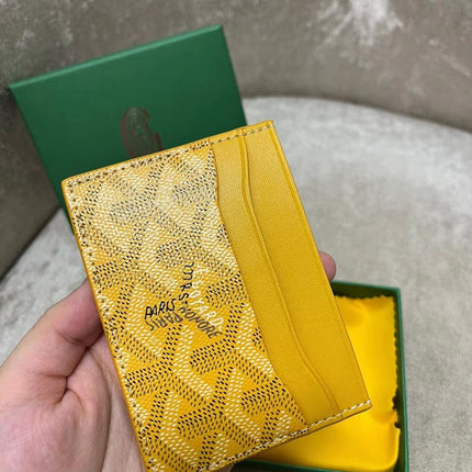 SAINT-SULPICE CARD WALLET 10 IN YELLOW GOYARDINE CANVAS AND CALFSKIN